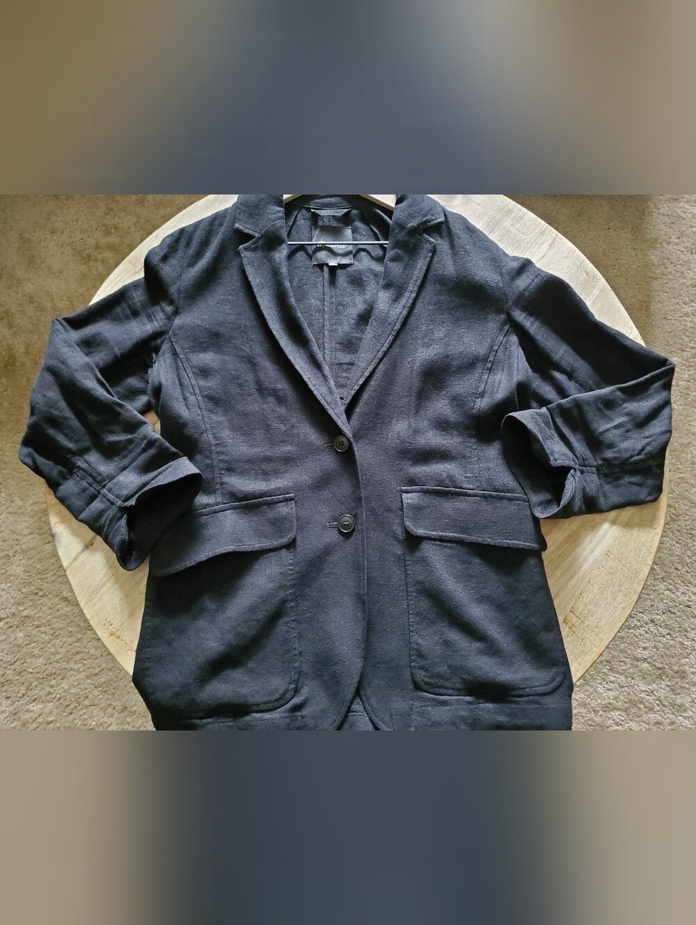 Madewell Black Linen Larson Blazer Size Small